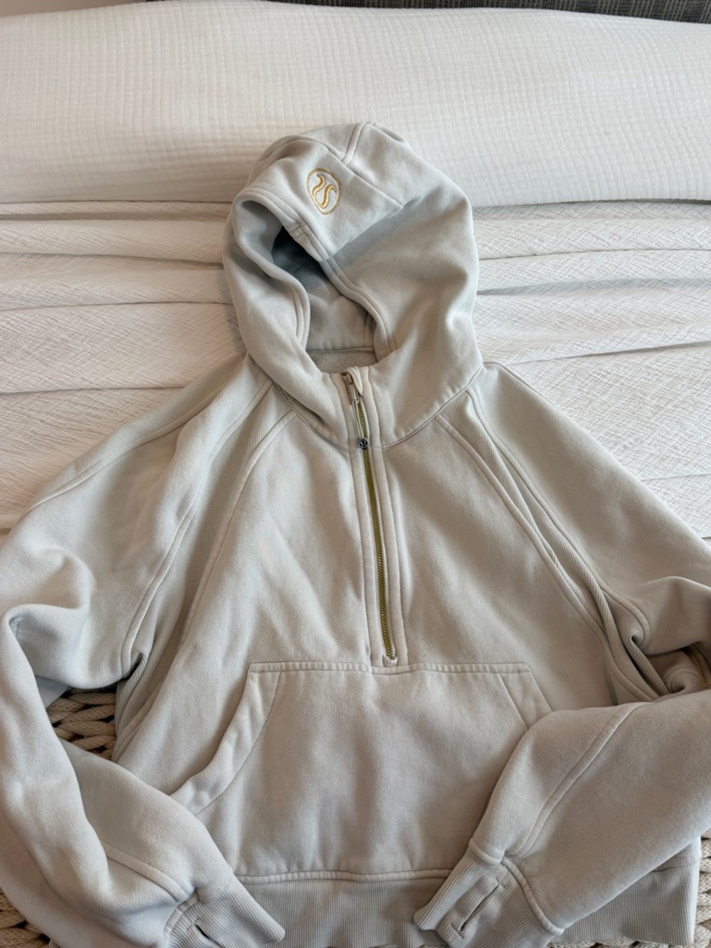 lululemon athletica Light Gray Half-Zip Hoodie